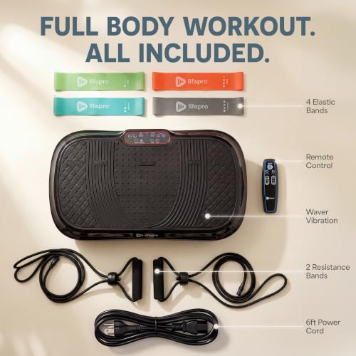 Lifepro Waver Vibration Plate Exercise Machine with 99 Speeds & 10 Presets - color: Black