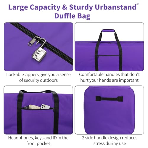 Urbanstand 48 inch Foldable Duffel Lock Zipper Travel Camp, Purple - color: Purple, size: 48 Inch