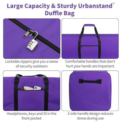 Urbanstand 52 inch Foldable Duffel Lock Zipper Travel Camp, Purple - color: Purple, size: 52 Inch
