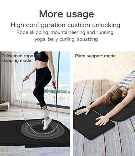 Jump Rope Mat Shockproof Exercise Skipping Mat All-Purpose Extra Thick High Density Anti-Tear Exercise Yoga Mat, Non Slip for Indoor and Outdoor - color: Black