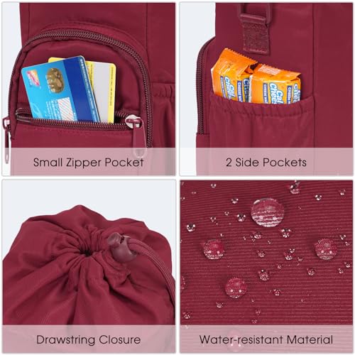 sportsnew 40oz Crossbody Water Bottle Bag for Gym Hiking - color: Red