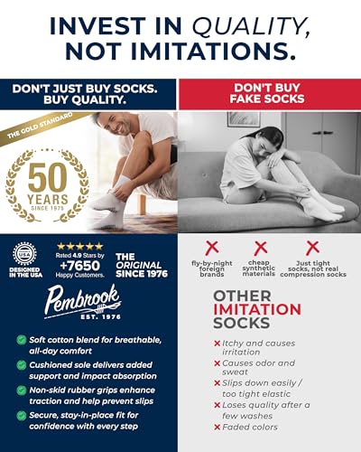 Pembrook Non Slip Crew Grip Socks Men & Women - 4 Pairs | Non Slip Socks for Elderly, Hospital, Pilates, Yoga, Barre, Home - color: Pink, Sky Blue, Purple, Lilac - 4 Pairs, size: Medium