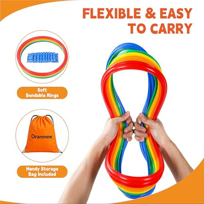 20Pcs 15" Hopscotch Rings, Agility Rings for Kids Obstacle Course - style: 15" Hoop – 2 Set