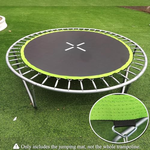 Trampoline Replacement Mat, Dia:105.5", Fits 10ft Frame, with 54/56/60/64 V-Rings for Choose and Spring Tool, Fits 5.3"-5.7" Springs, UV-Resistant - size: 60 V-Rings | 105.5" Diam