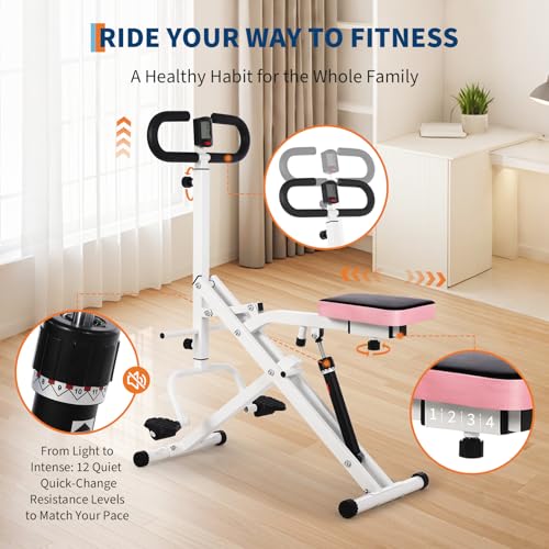 Adjustable 12-Level Squat Assist Trainer for Home Gym – Collapsible Hydraulic Stepper Machine for Full Body, Glutes & Leg Workout, 350 Lbs Capacity, Booty & Deep Squat Fitness Equipment - color: White