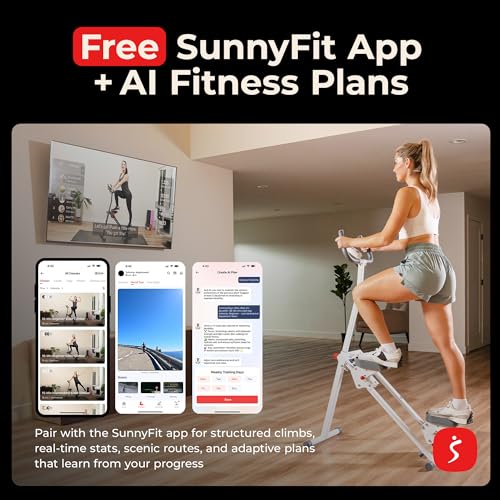 Sunny Health & Fitness Climbing Stair Stepper for Home Gym - color: White