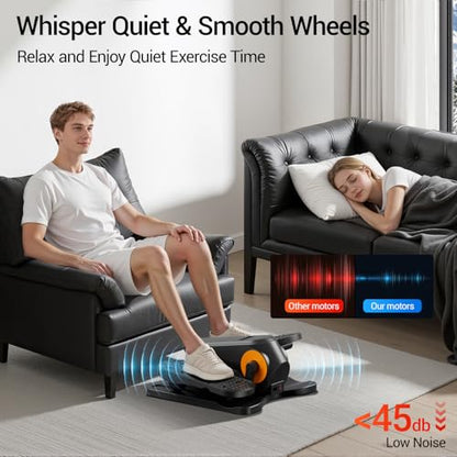 Under Desk Elliptical Machine Seated Pedal Exerciser - color: Orange