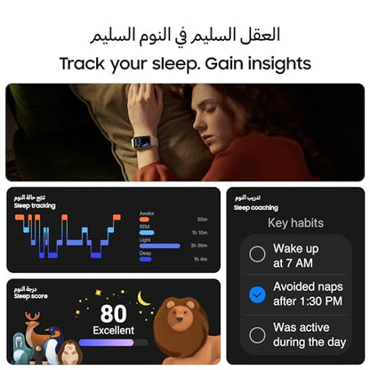 SAMSUNG Galaxy FIT 3 [2025, 40MM] 1.6" AMOLED Display | IP68 Water Resistant | 14 Days Battery Life | 100+ Watchfaces | 100+ Exercise Modes | International Model (Fast Charger Bundle, Black)