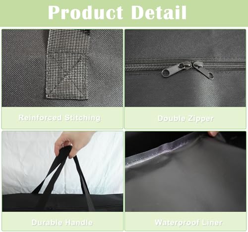 Folding Table Storage Bag, 25" D X 25" W X4.5 H Waterproof Heavy Duty Carrying Bag for 4ft Folding Tables, Picnic/Camp Tables Cover with Durable Zipper & Shoulder Strap, Black - size: 4FT Folding Table Bag