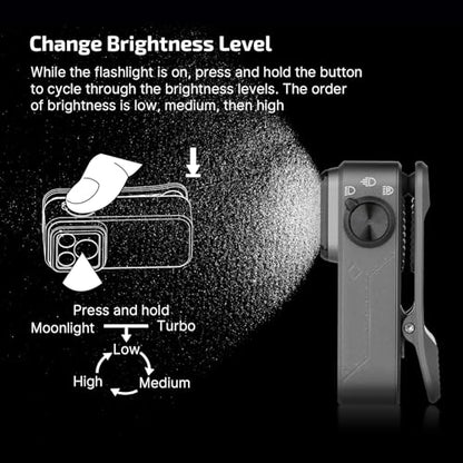 OLIGHT Oclip Pro Rechargeable EDC Clip-on Flashlight, Phantom Squadron - color: Gray