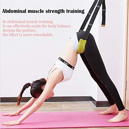 Back bend Assist Trainer - Improve Back and Waist Flexibility, Door Flexibility Stretching Strap, Home equipment for Ballet, Dance, Yoga, Gymnastics, Cheerleading, Splits - color: light pink