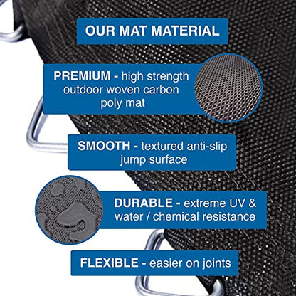 Trampoline Mat Replacement 15 ft for 96 Springs with 7" Spring Length, Trampoline Replacement Mat 159" Diam w/ 96 Rings (Springs Sold Sperate) UV & Safety Certified Trampoline Mat