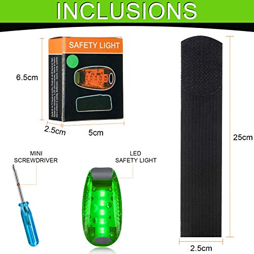 Sumind Reflective Running Gear Set Include 2 Pieces LED Safety Lights and 4 Reflective Bands for Wrist Arm Ankle Leg Straps Tape High Visibility Bands Strobe Running Light for Woman Men