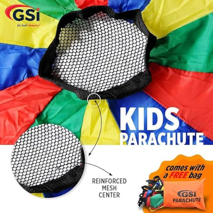 GSi Kids Rainbow Parachute 6 ft to 35 ft for School & Gym Class - size: 16 Feet