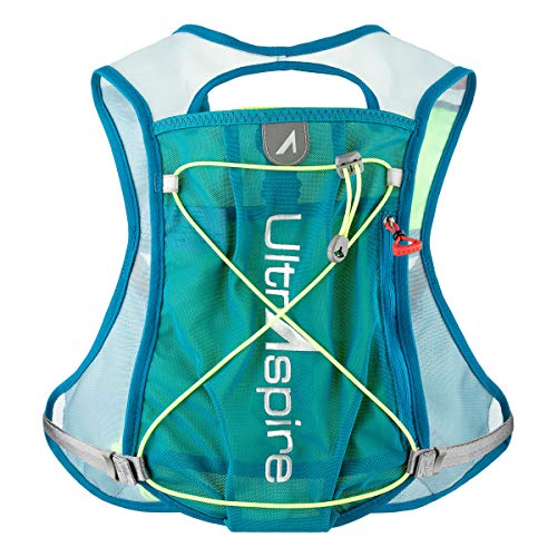 UltrAspire Spry Adult Unisex Lightweight Running Race Vest - color: 3.0 Emerald Blue/Lime, size: Universal Size without Bladder