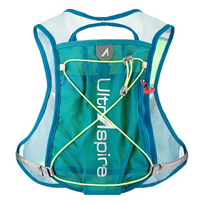 UltrAspire Spry Adult Unisex Lightweight Running Race Vest - color: 3.0 Emerald Blue/Lime, size: Universal Size without Bladder