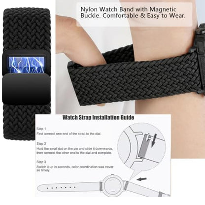 Military Smart Watch with Earbuds for Men and Women,2'' Tactical Display,Sport Modes,Fitness Tracker,Heart Rate,Answer/Make Call, Sleep Monitor, SmartWatch, iOS & Android, + Nylon Band - color: Black SQ +Nylon band& 2Glass