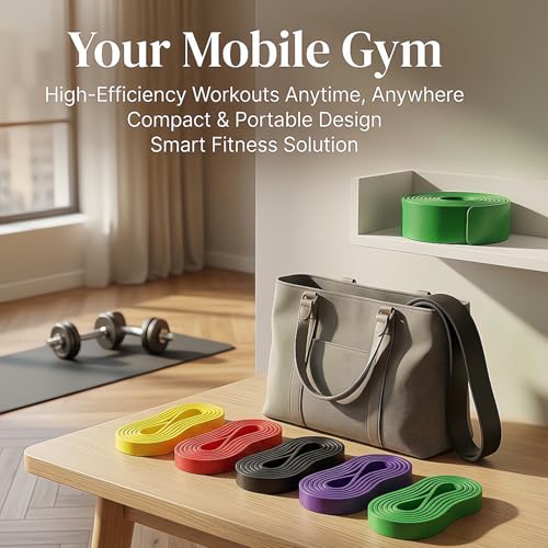Fitness Resistance Bands Set - 5 Levels Exercise Bands 5-125 lbs for Men Women Strength Training, Home Gym Workout with Carry Bag