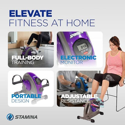 Stamina Exercise Bike with Smooth Pedal System - color: Purple