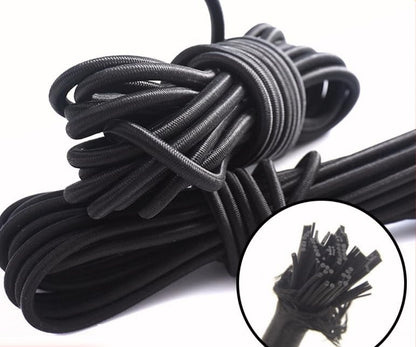 Bungee Shock Cord, 1/5 Inch (5mm) x 30 ft Elastic Cord - Heavy Duty Elastic Rope with Real Rubber Core, High UV Resistance for Tie Downs, Kayak, Cargo, Tarp, Canopy, Camping Gear