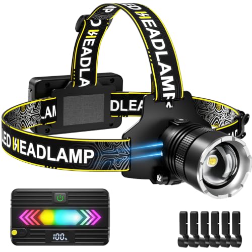 SPK Headlamp Rechargeable, Super Bright Head Lamp for Adults, Motion Sensor