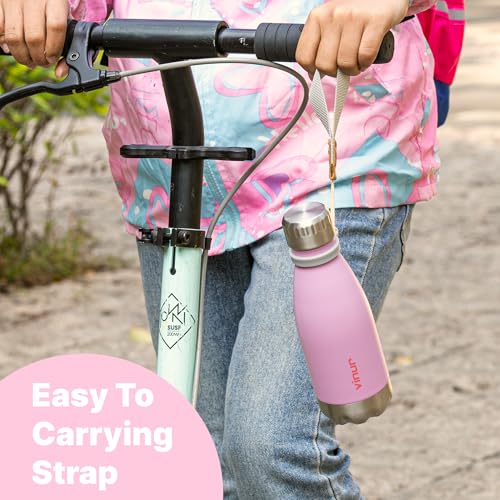 Kids Water Bottle-9 oz Leak Proof Insulated Water Bottle for Lunchbox - color: Purple Pink, size: 9 Ounces