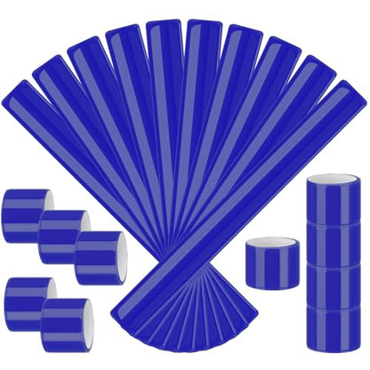 20 Pcs Reflector Snap Bands Fluorescent Slap Armbands - color: Blue