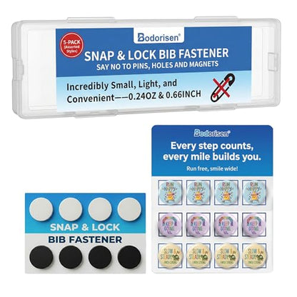 20PCS Running Bib Clips - Race Number Holder for Runners, Non-Magnetic Secure Snap Lock Fasteners, Replacement for Bib Pins & Running Magnets, Marathon Event Bib Holder - Cute Motivational Style - style: Style-C