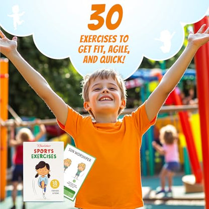 Kleintober Workout Cards for Kids & Teens I Gymnastics Equipment for Kids I Exercise Flash Cards for Kids 3+ I Workout Equipment for Indoor & Outdoor Use