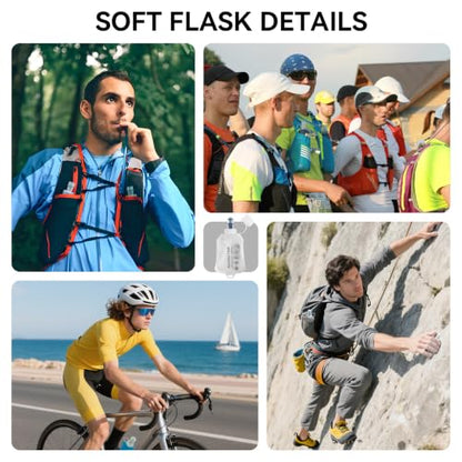 150ml Soft Flask Soft Water Bottle for Running, Hiking, Cycling and Climbing - Grey - color: 150ml, grey