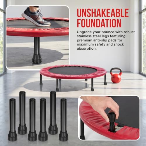 BESPORTBLE Trampoline Leg Replacement Parts Trampoline Leg with Pad Covers Stainless Steel Tube Outdoor Weather-Resistant Accessories 6 Piece Set 7.48X1.57X1.57 Inch