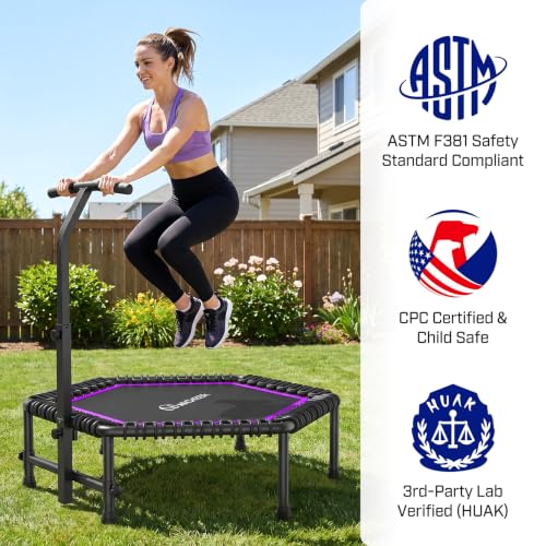 ANCHEER 50'' Trampoline-Fitness Rebounder for Adults-Indoor/Home - color: Purple