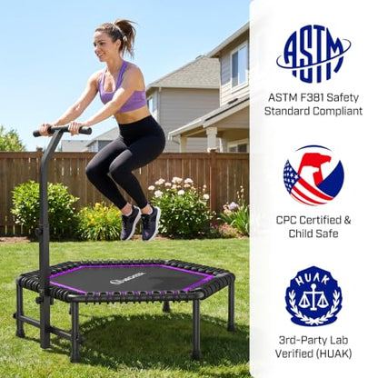 ANCHEER 50'' Trampoline-Fitness Rebounder for Adults-Indoor/Home - color: Purple