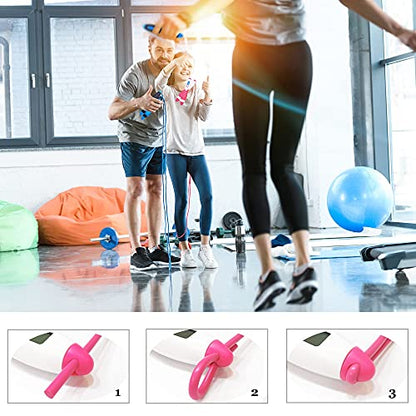 Jump Rope, Weighted Jumping Rope with Counter for Fitness Exercise, Adjustable Digital Cordless Speed Skipping Rope Workout Training for Adults,Women, Men,Kids