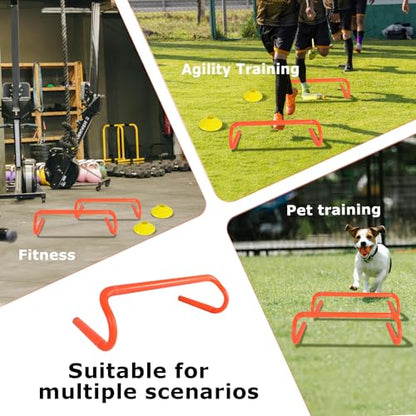 Agility Hurdles Detachable Speed Hurdles Spliced Agility Training Equipment for Soccer, Basketball and Track Drills - size: 6"