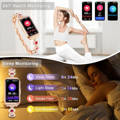 1.47" Smart Sports Watch, 10-Day Battery, IP68 Waterproof - color: Rose Gold-Red