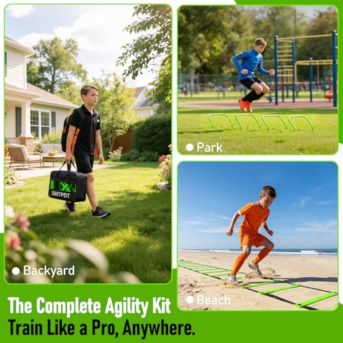 Agility Ladder,Soccer Training Equipment Set,Speed & Agility Training - color: Green