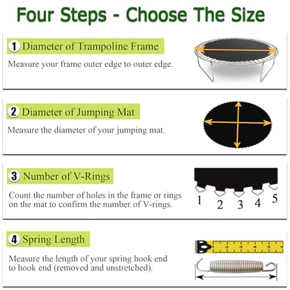 Trampoline Replacement Mat, Dia:105.5", Fits 10ft Frame, with 54/56/60/64 V-Rings for Choose and Spring Tool, Fits 5.3"-5.7" Springs, UV-Resistant - size: 56 V-Rings | 105.5" Diam