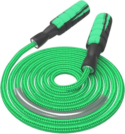 Jump Rope Cotton Adjustable Skipping Weighted jumprope for Women, Adult and Children Athletic Fitness Exercise Jumping Rope - color: Green, size: 1pcs