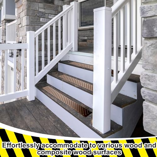 Gisafai 4 Pcs Aluminum Non Slip Stair Tread 30 x 3.75 Inch Metal Nosing - size: 30 x 3.75 Inch