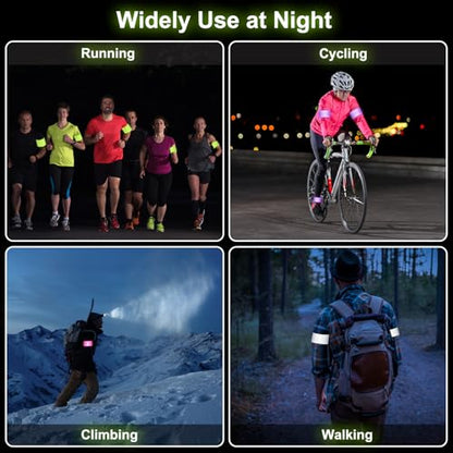 PATIKIL 22cm/8.7in Reflective Bands, 12pcs Reflective Arm Bands Straps Wrist Reflective Running Gear Safety Reflective Straps Bracelets High Visibility for Night Walking Bicycle - color: Orange