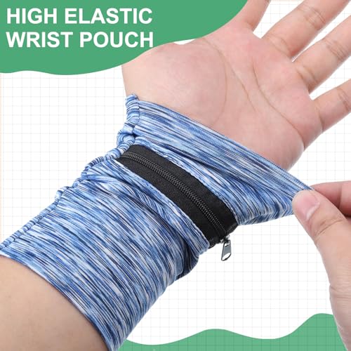 uxcell Wrist Pouch Wrist Wallet Sports Wristband Wallet with Pocket for Running Jogging Hiking Cycling Yoga - color: Gray