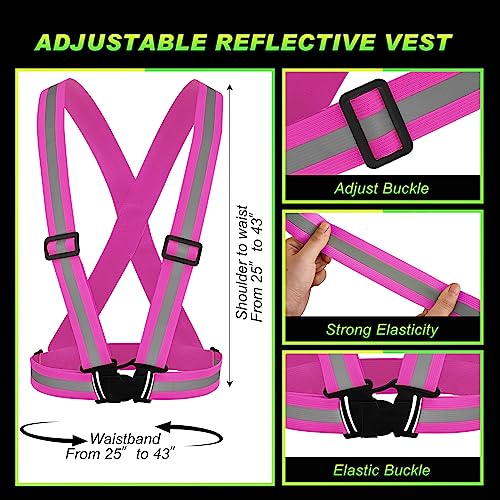 Hercicy Reflective Vest High Visibility Safety Vests Bulk - color: Pink