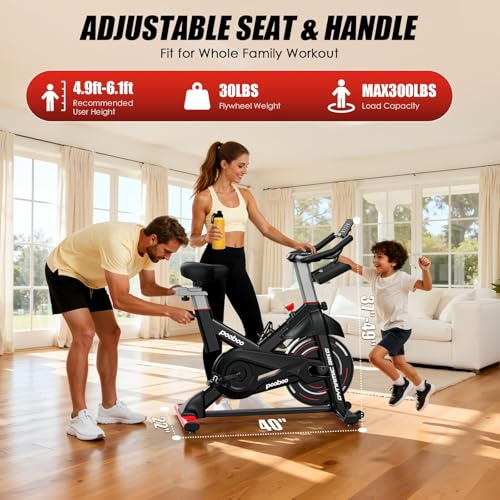 Exercise Bike,Stationary Bike for Home,Magnetic Indoor App Cycling Bike - color: Red Black 01