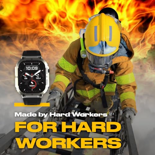 Luxium Stinger Rugged Smart Watch for Men, Bluetooth Calling, 25-Day Battery Life, IP69K Water Resistant, Fitness Tracker with Heart Rate & Sleep Monitor, Compatible with iPhone & Android