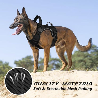 WINGOIN Black Tactical Dog Harness for Small Dogs,No Pull Dog Harness - color: Black, size: Small: 15-30 lbs (Chest:20-26",Neck:15-18")