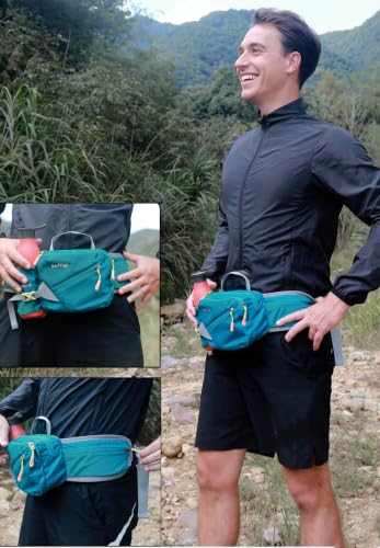 Lightweight Sports Fanny Pack with Bottle Holder,Waist Pack for Hiking,Running,Cycling & Outdoor Adventures (Blue) - color: Blue