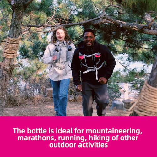 Soft Flask 2 Pack 500ml 16oz Collapsible TPU Water Bottle with Straw, Leak Proof for Hydration Pack Running Vest Hiking Cycling Marathon,Black - color: Rose (With straw) 2XPack