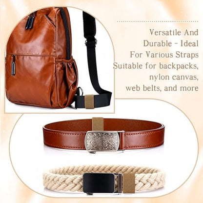 FINGERINSPIRE 40 Pcs Elastic Belt Keepers Nylon Loop Keepers 1.6x0.8Inch Military Webbing Holders Tactical Strap Clips Elastic Nylon Backpack Strap for Backpack Straps Gear Organization - color: Tan