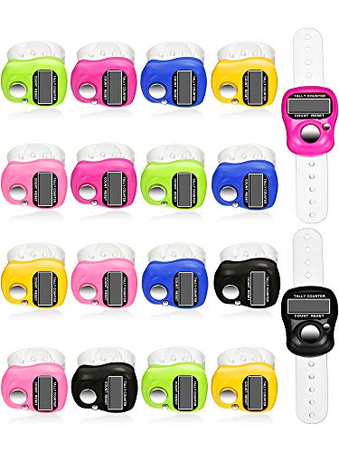 Tatuo 18 Pack Finger Counter, 5 Digit LCD Digital Tally, Classic Colors